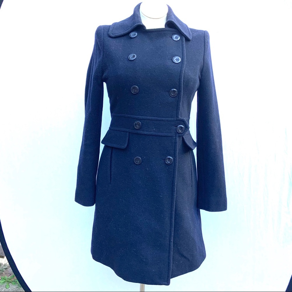 Kenneth Cole Reaction Wool Peacoat Navy Size 8